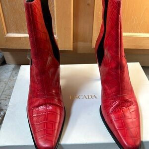 Used Red Escada Boot